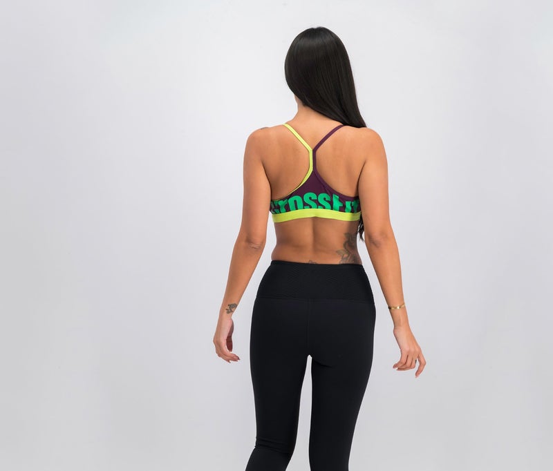 Reebok Women CrossFit Front Rack Bra, Lime Green Combo - Image 4
